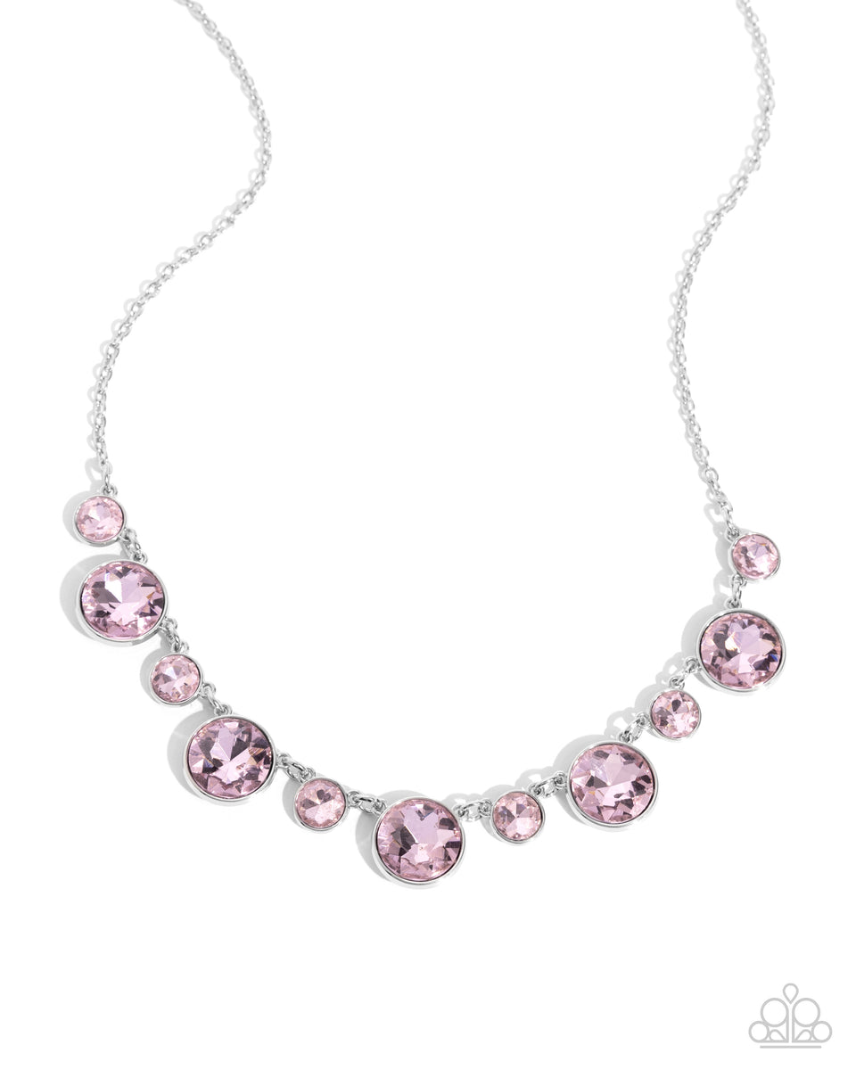 Genteel Gallery Pink Gem Silver Short Necklace – Sugar Bee Bling