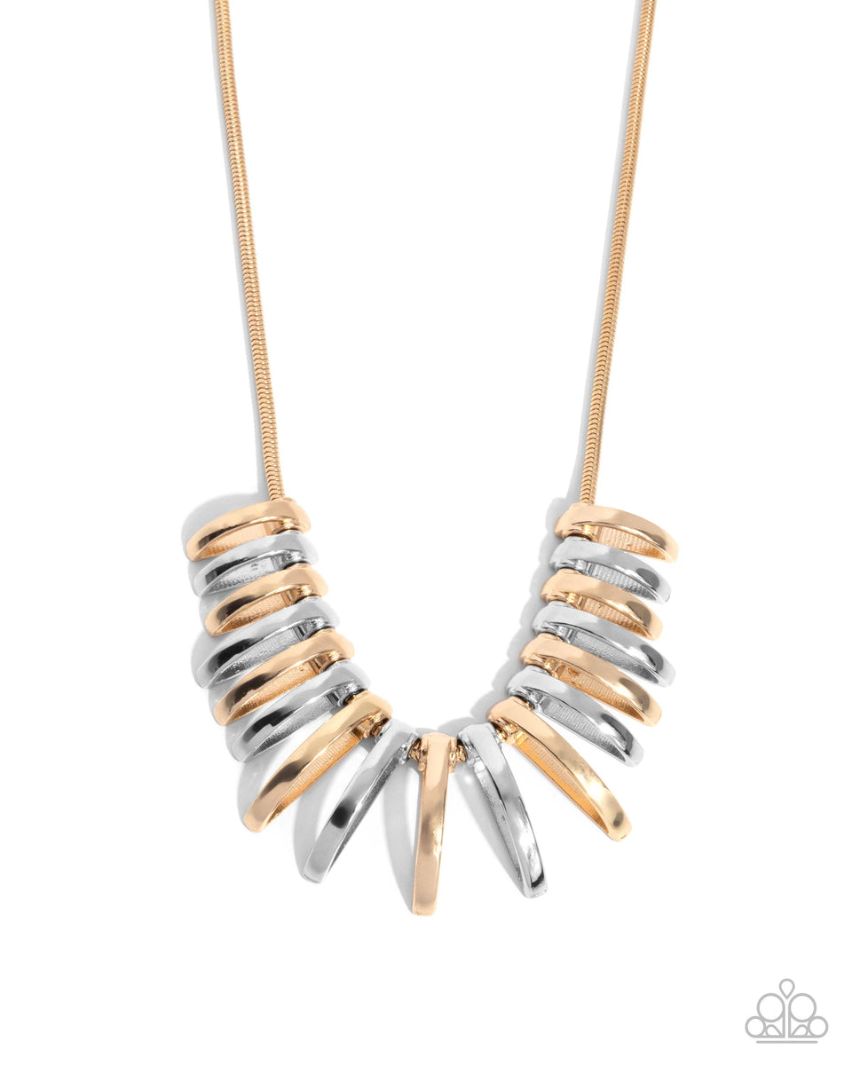 Chasing Chic Multi Silver Gold Mixed Metal Short Necklace