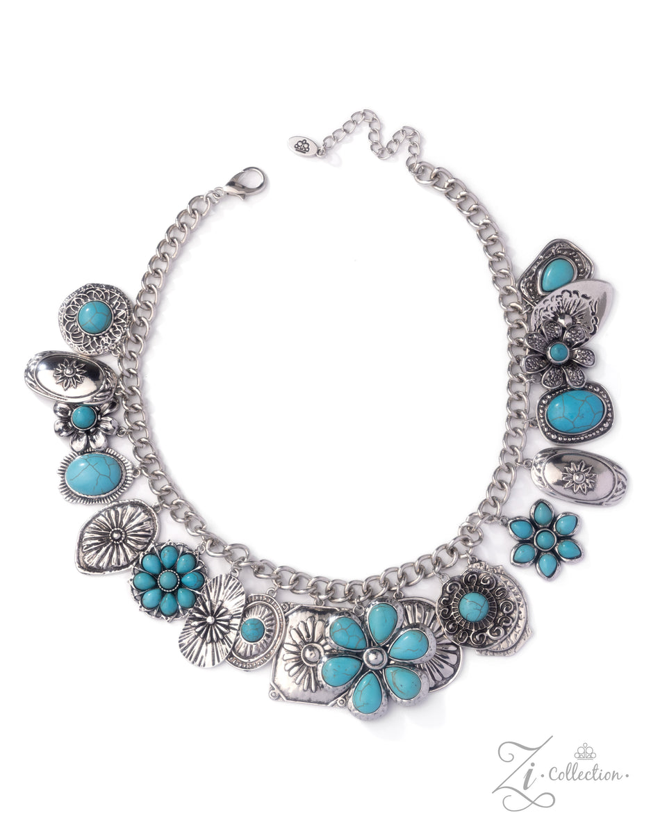 Down-to-Earth - Blue Turquoise Silver Zi Necklace - 2025 Zi