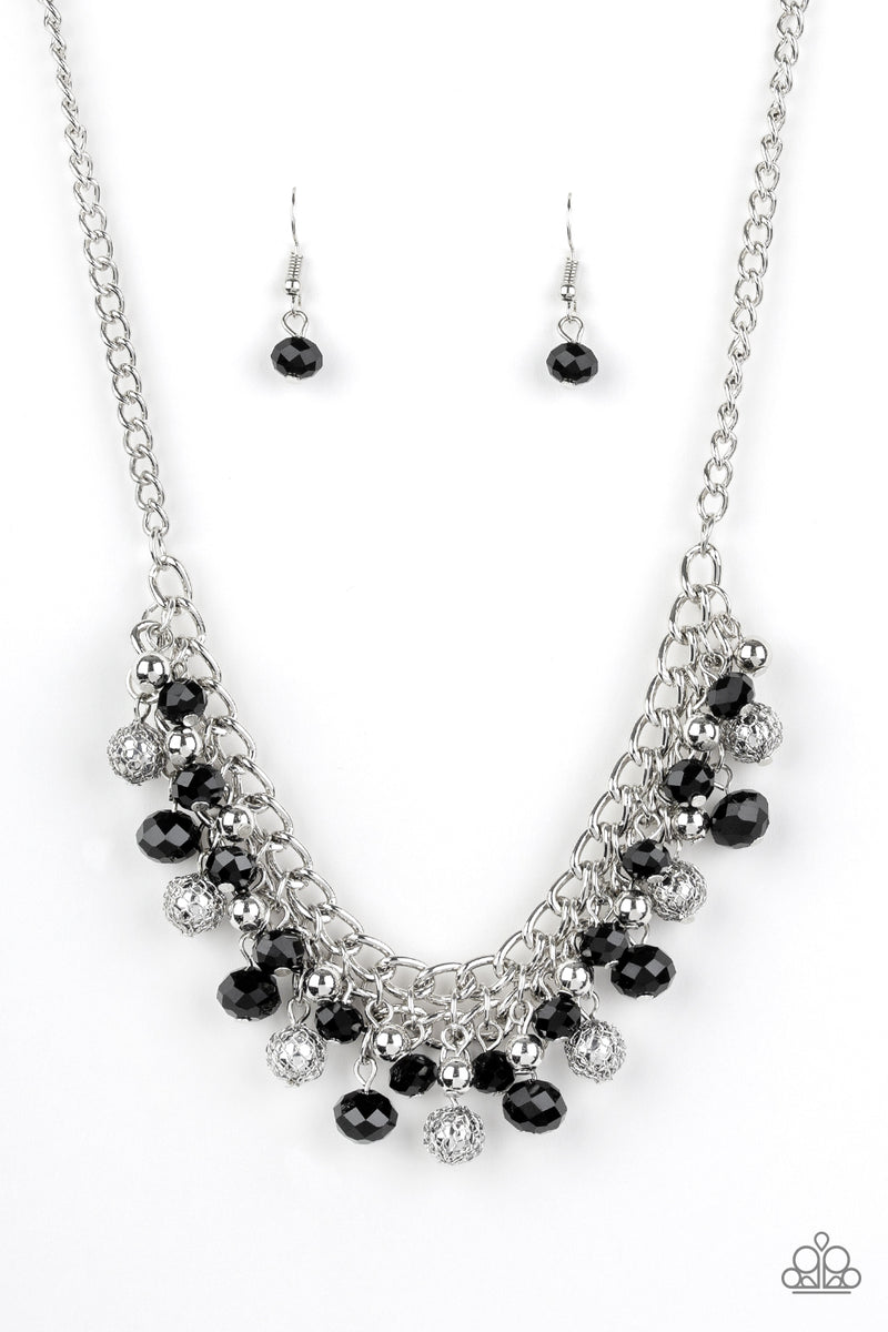 Party Spree Black and Silver Bead Necklace Paparazzi – Sugar