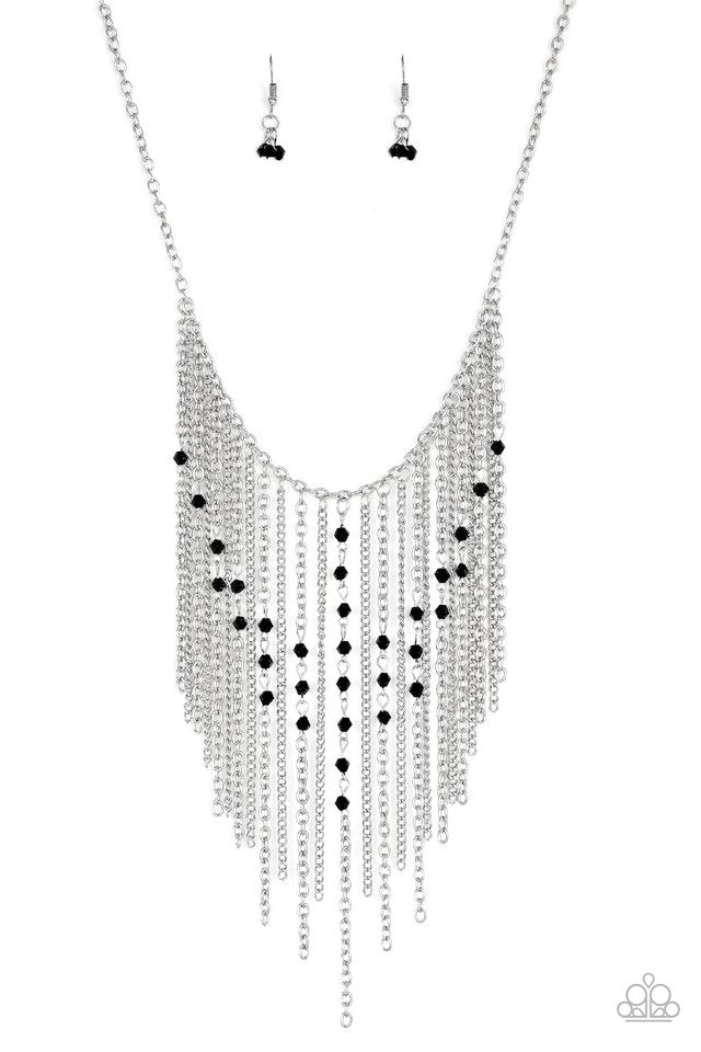 Paparazzi black 2025 fringe necklace