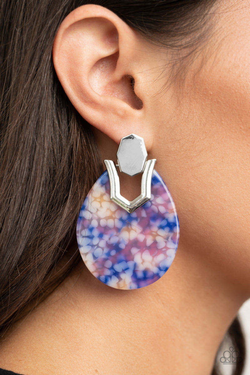 Paparazzi purple store acrylic earrings