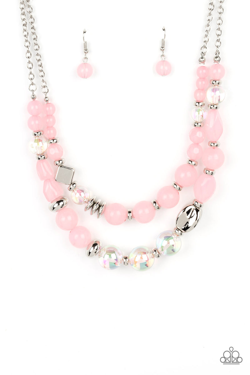 Paparazzi pink clearance bead necklace