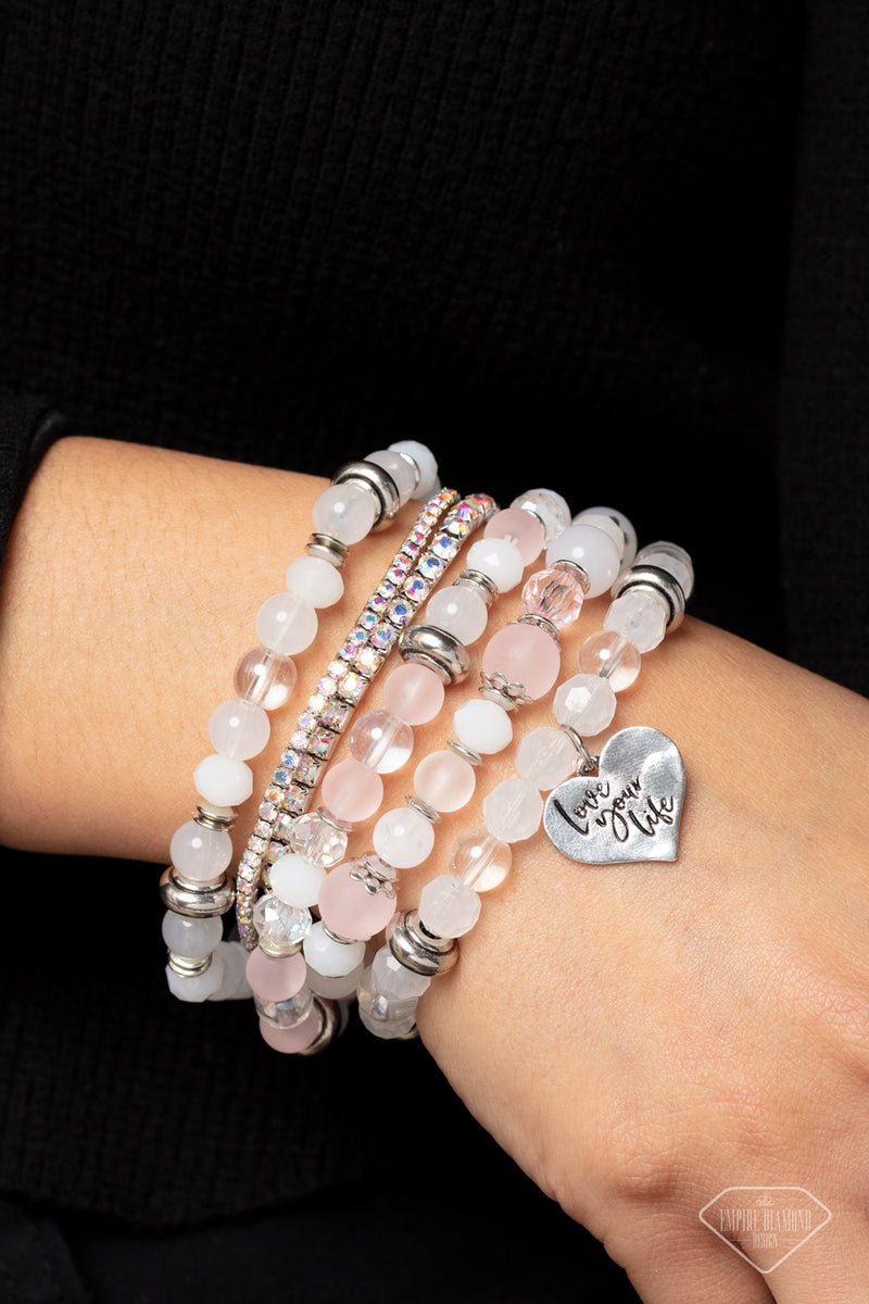 Optimistic Opulence - Pink and White Bead Silver 