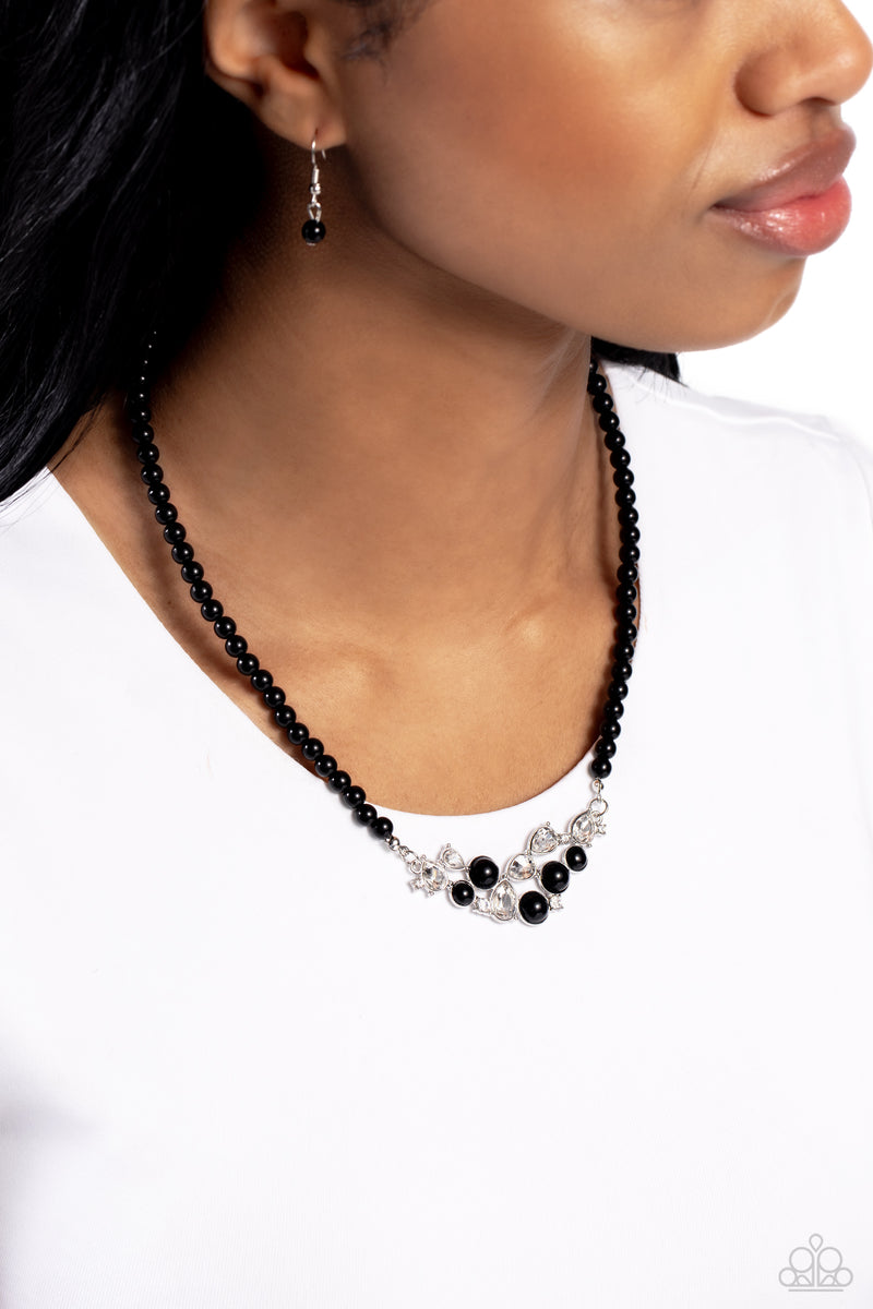 Pampered Pearls Black Bead Rhinestone Short Necklace – Sugar Bee