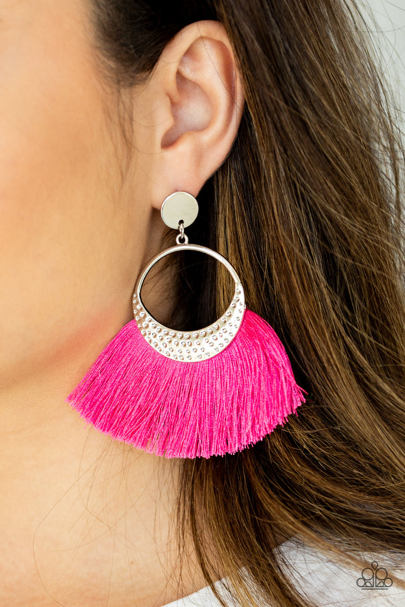 Paparazzi pink outlet fringe earrings