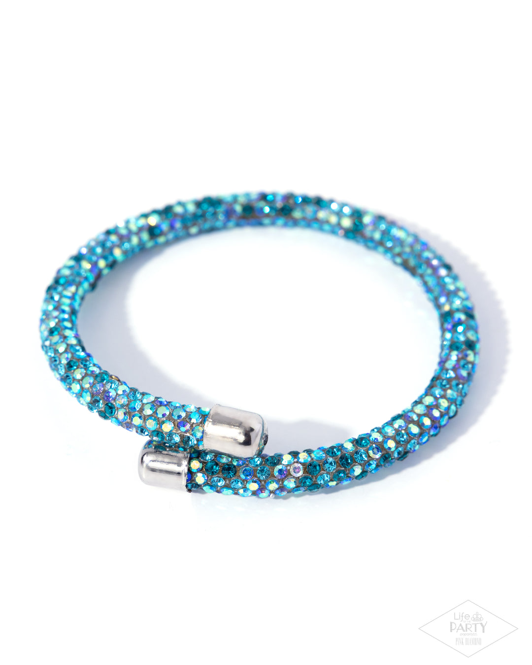 ?SPARKLY rhinestone iridescent embellished costume jewellery Quartz bracelet 11950ABS Single Row Stretch Rhinestone Bracelet  main image 3