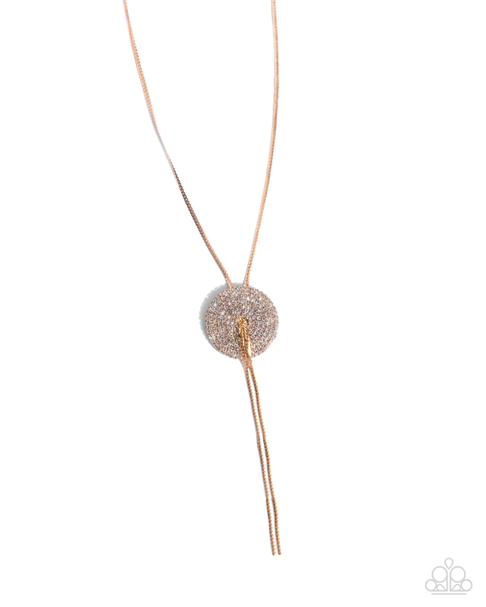 Reinforced Radiance - Gold White Rhinestone Disc Short Necklace – Sugar ...