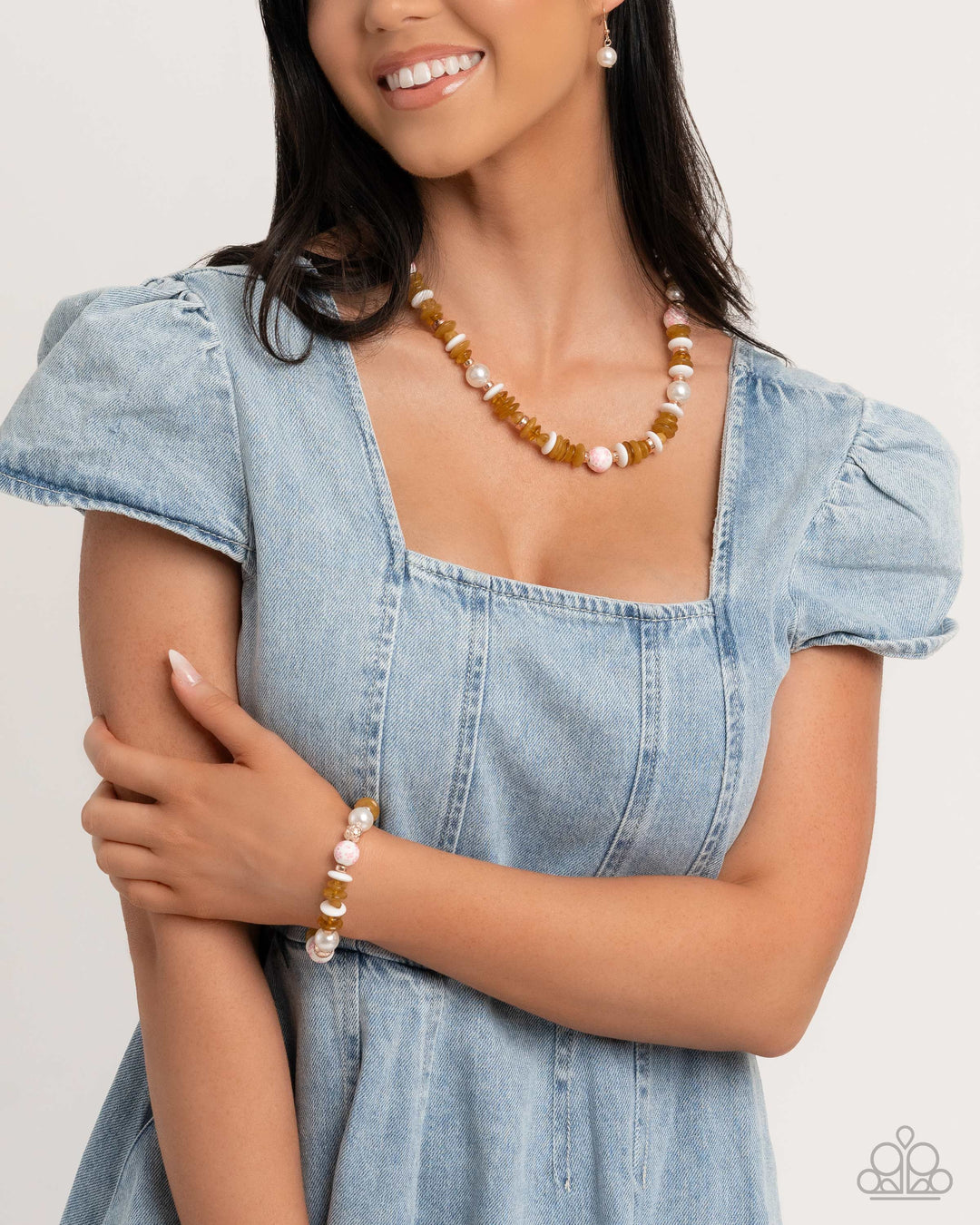 Complete Look - Porcelain Pizzazz Pink Necklace and Porcelain