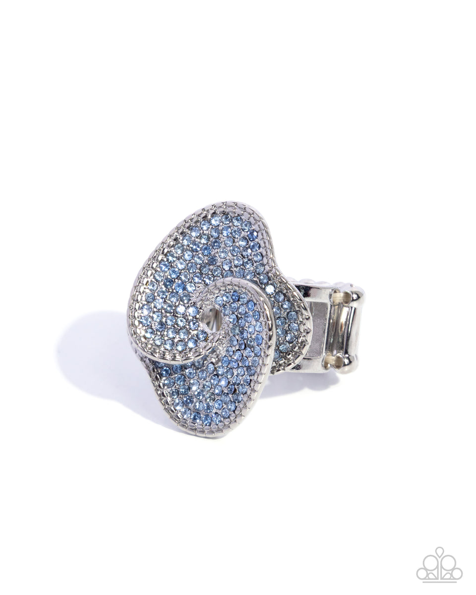 Valiant Vortex Valiant Vortex - Blue Rhinestone Silver Ring – Sugar Bee Bling ...
