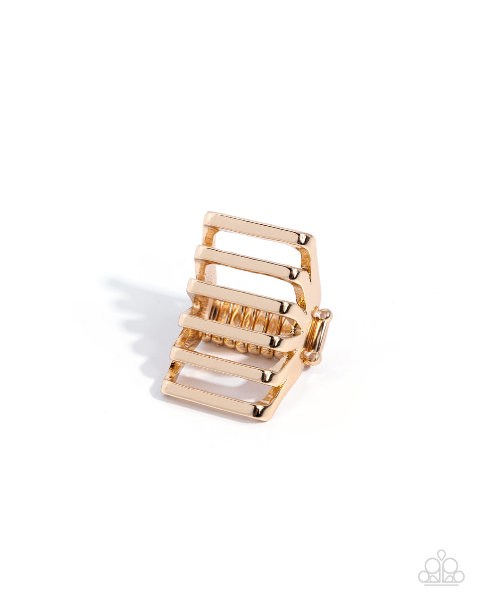 Trailblazing Tiers - Gold Bar Ring – Sugar Bee Bling - Paparazzi ...