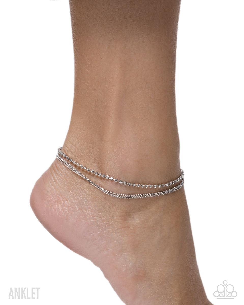 Building My Style - White Rhinestone Silver Anklet – Sugar Bee Bling ...