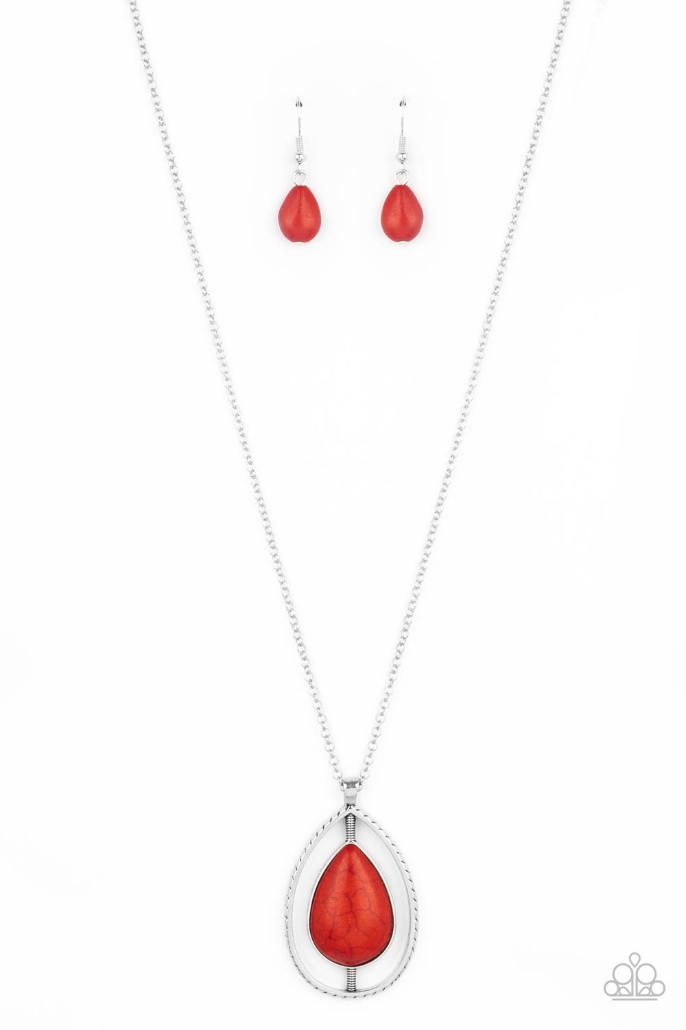 Here Today, PATAGONIA Tomorrow - Red Stone Silver Teardrop