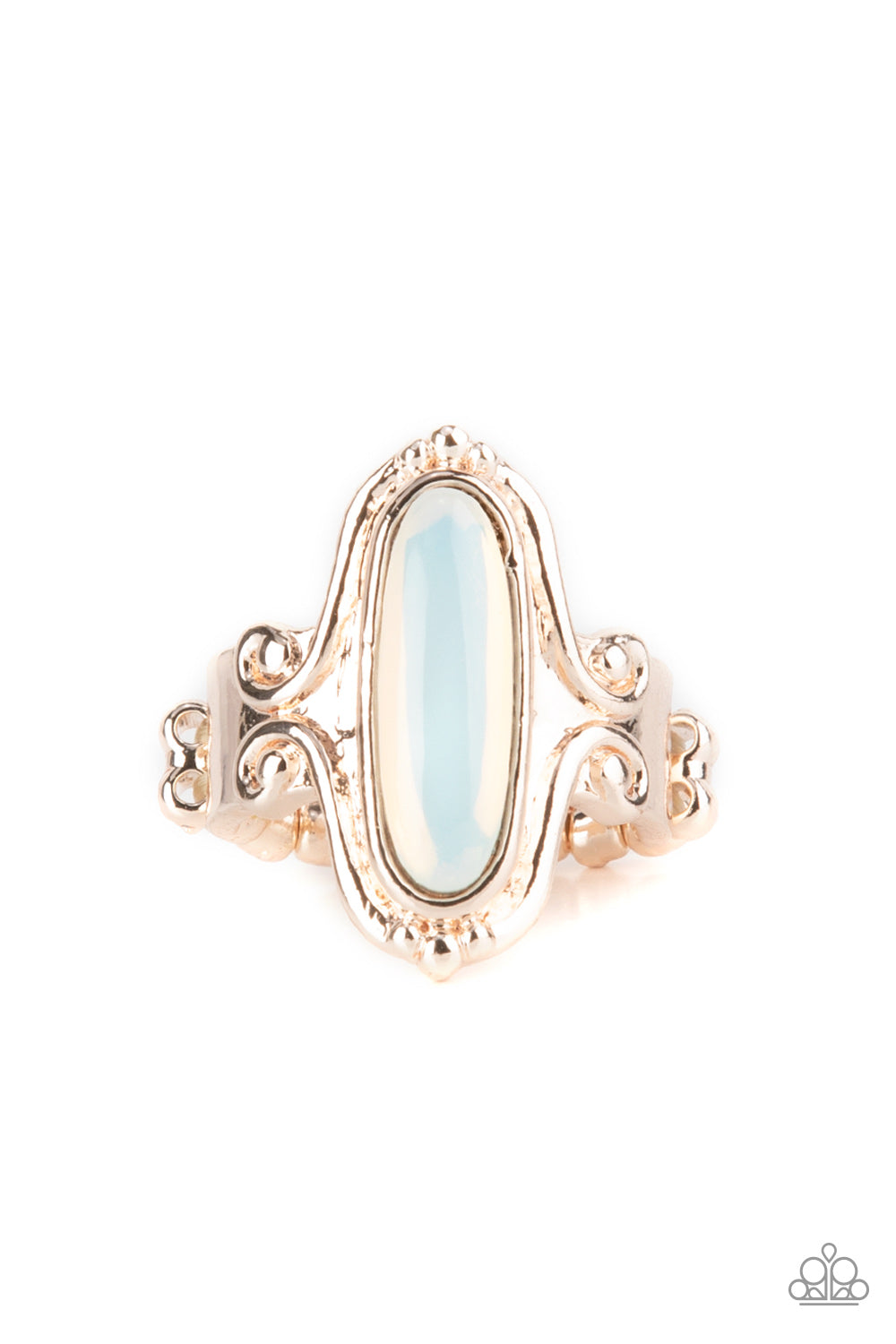 Hexagon white opal ring vintage pear moss agate ring 14k white gold 6 –  WILLWORK JEWELRY