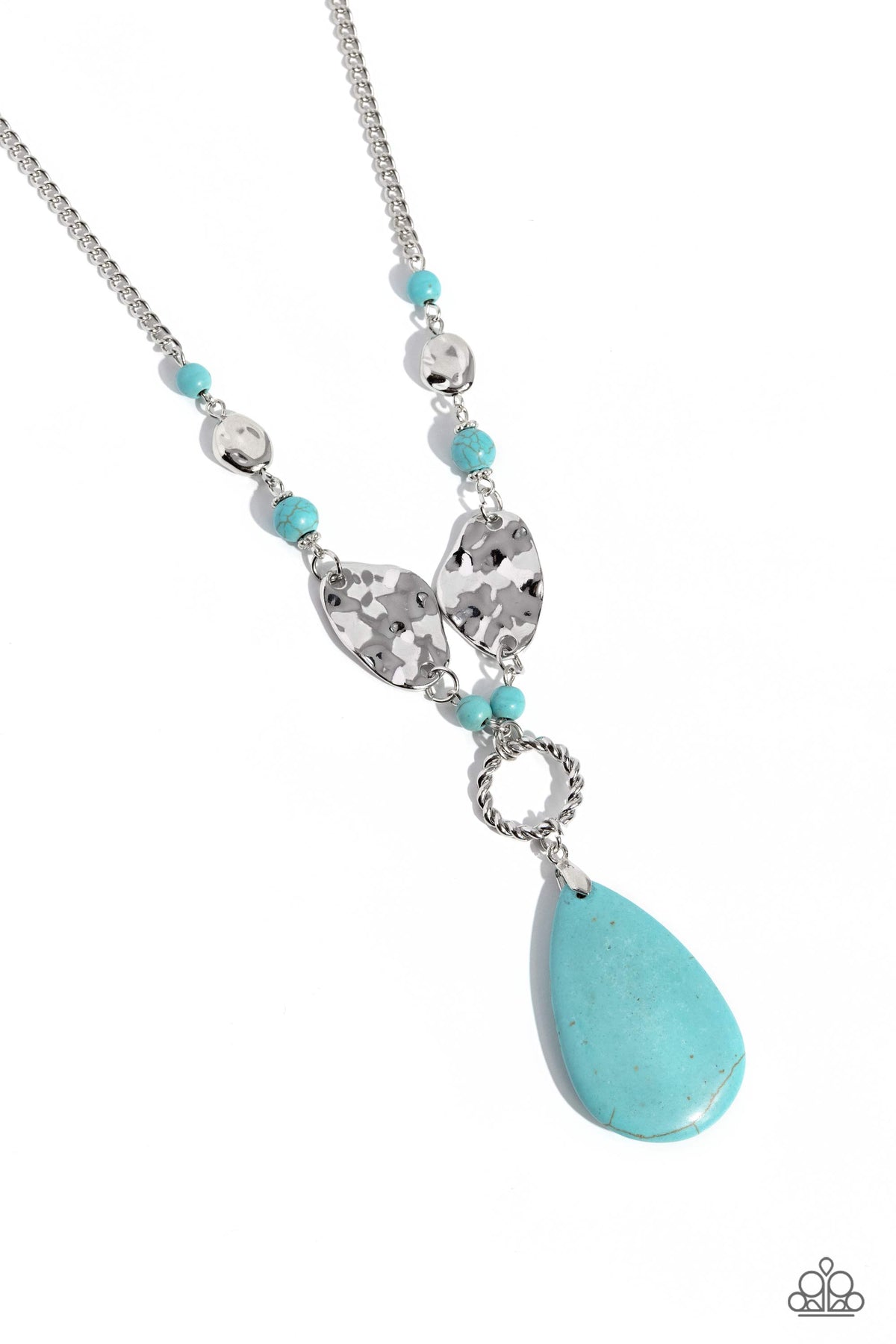 Proudly Prismatic-Blue Necklace-Iridescent-Paparazzi Accessories