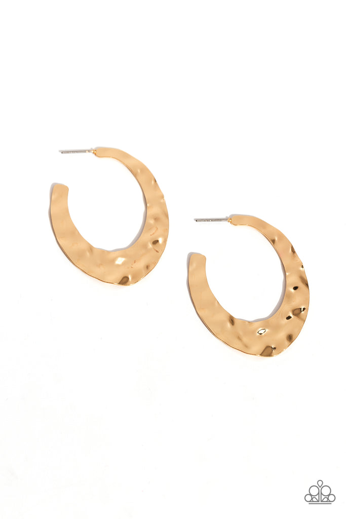 April May June — Gold Holes (Big), Zipper Pull Earrings