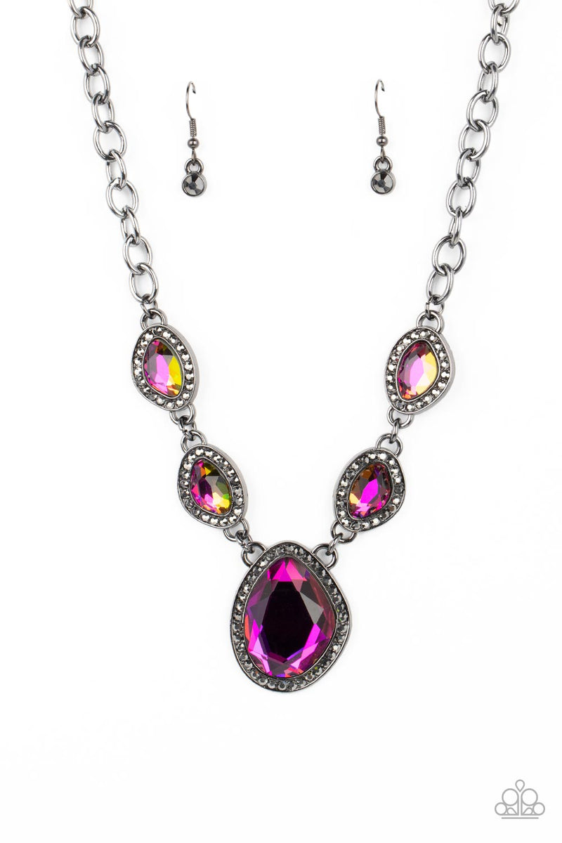 The Upper Echelon - Multi Oil Spill Gem Hematite Rhinestone Gunmetal N ...