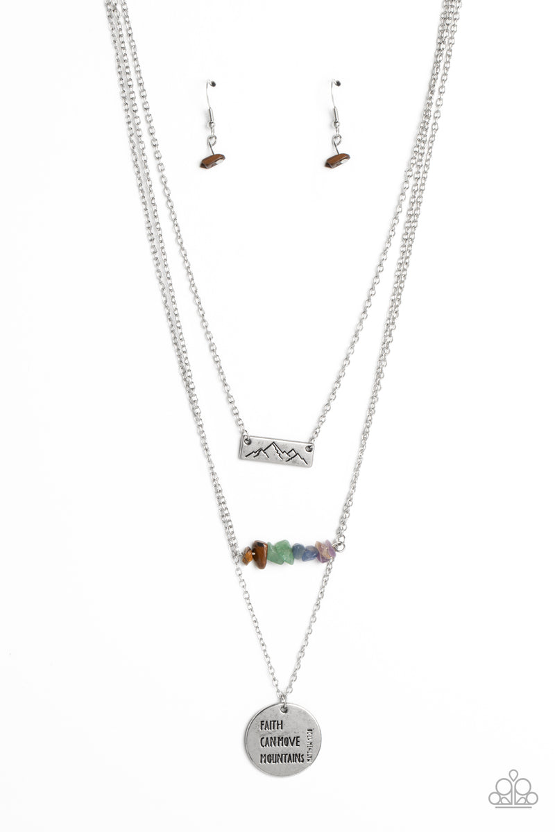 Miracle Mountains - Multi Color Stone Faith Can Move Mountains Silver ...