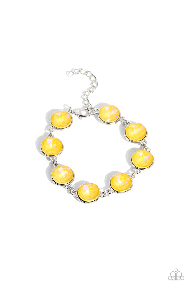 Enchanted Emblems - Yellow UV Shimmer Gem Silver Bracelet – Sugar Bee ...
