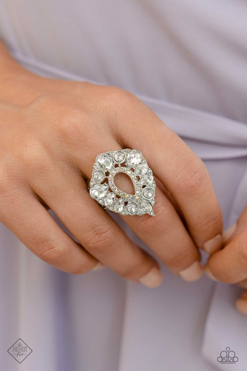 First Class Bling First Class Fairytale - White Rhinestone Gem Silver Ring – Sugar Bee ...