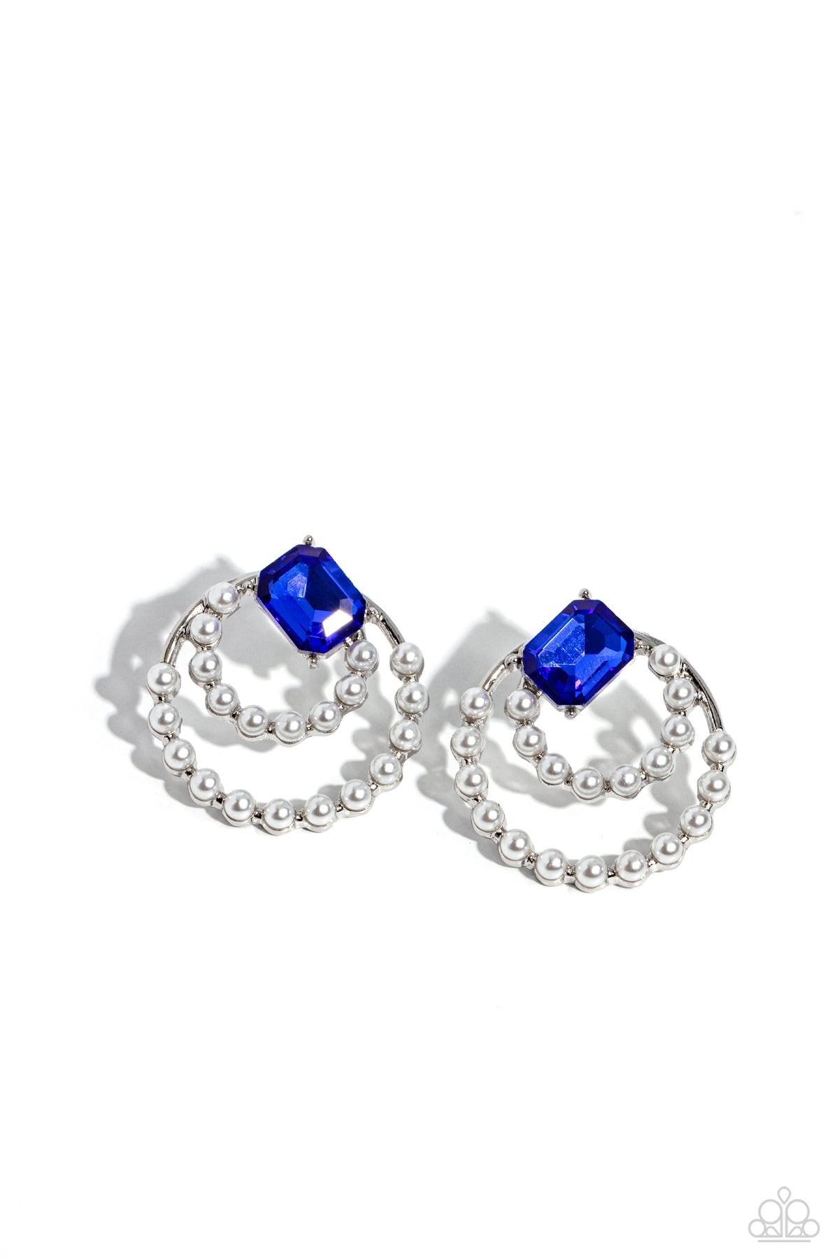 Double Standard - Blue Gem Silver Circle Post Earrings – Sugar Bee