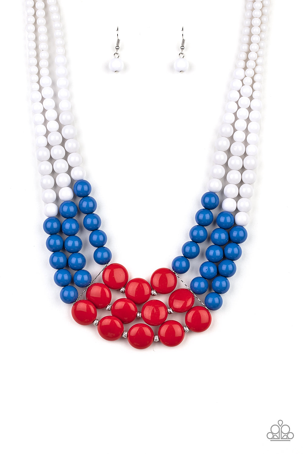 Amazon.com: Red White Blue Stardust Necklace - Sapphire AB Glass, Ruby Red  Glass, 16-in : Handmade Products