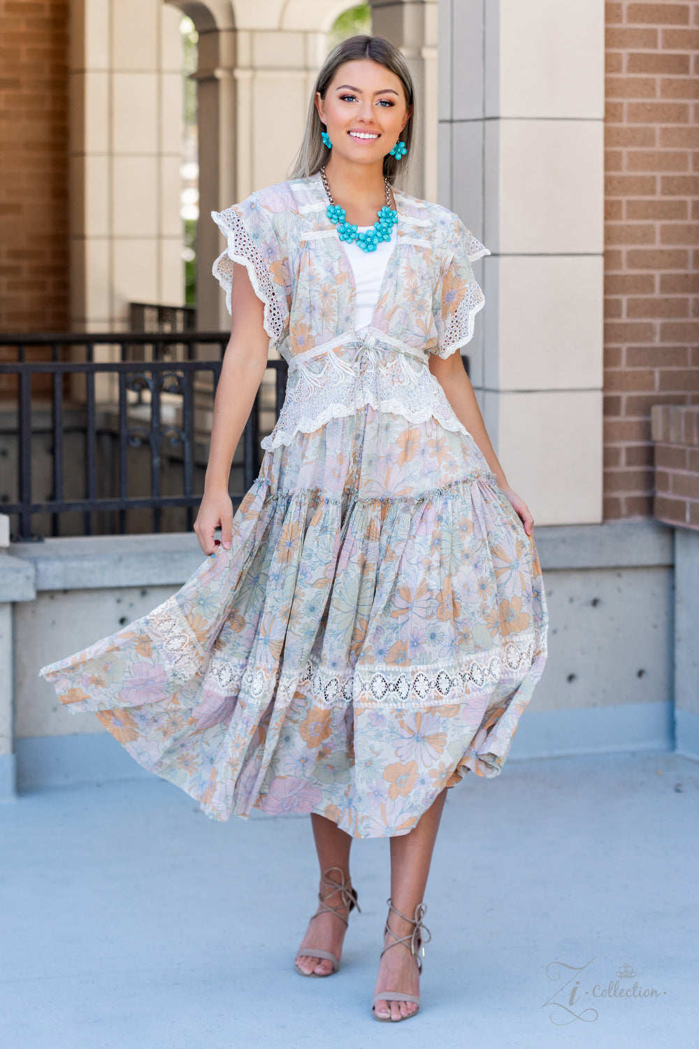 Genuine - Turquoise Flower - 2021 Zi Collection Paparazzi