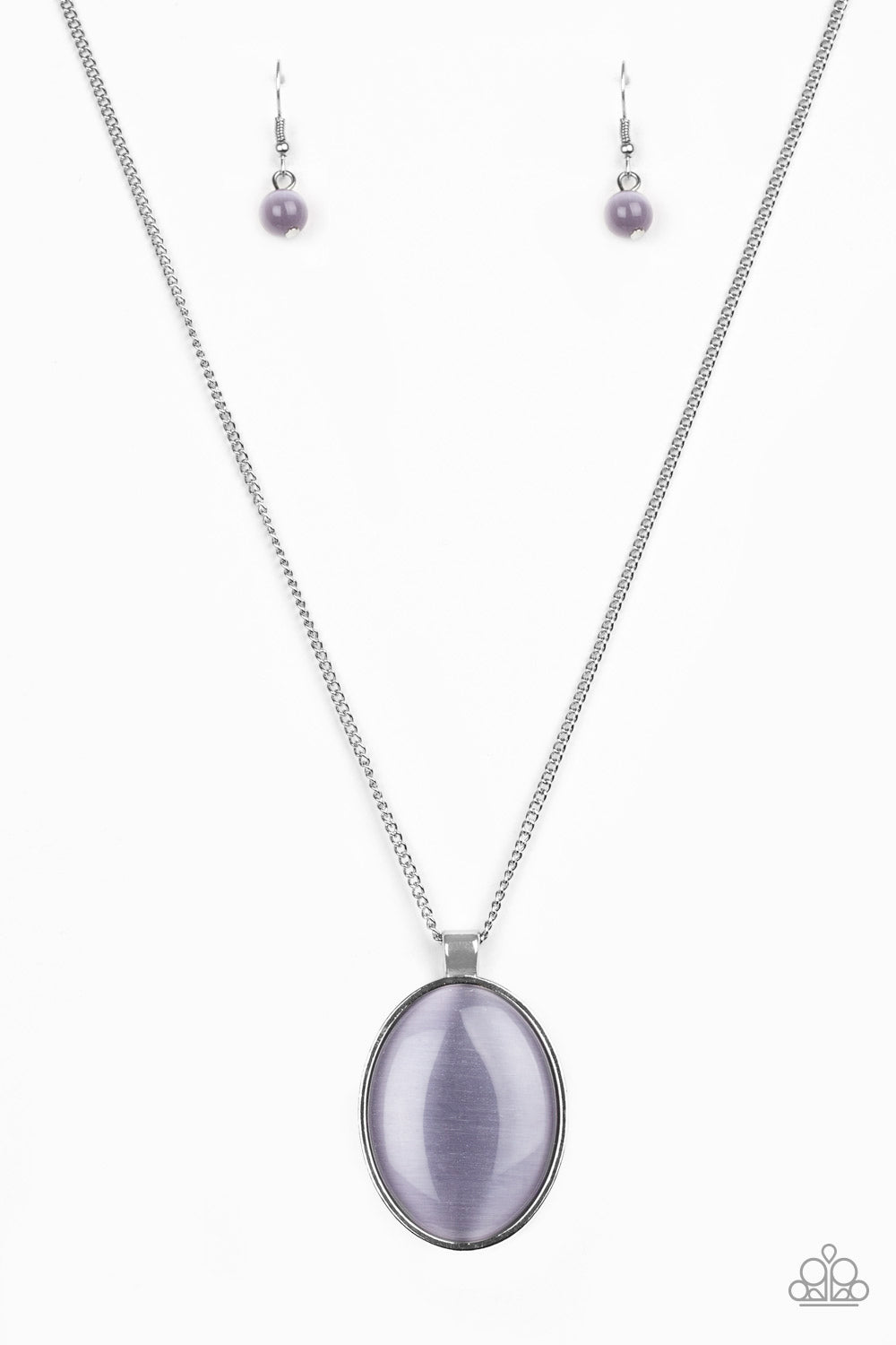 Paparazzi Pretty Poppin Purple Moonstone Catseye Pendant Necklace