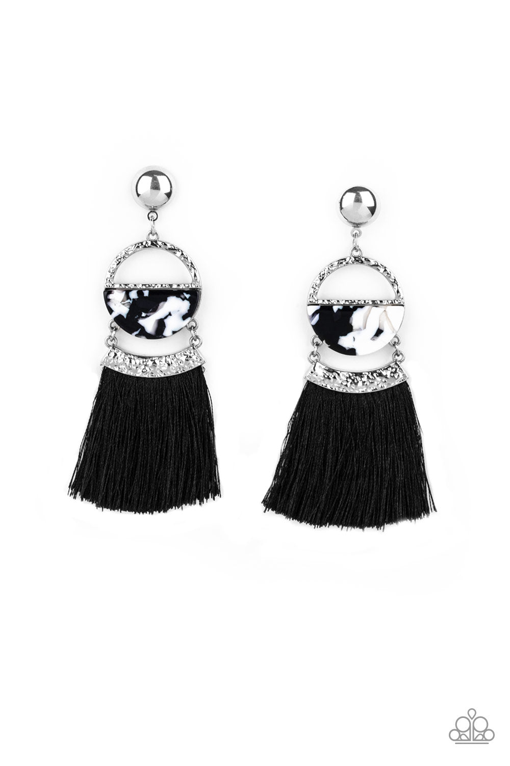 Tassel Trot Paparazzi Black and White Acrylic Resin Thread