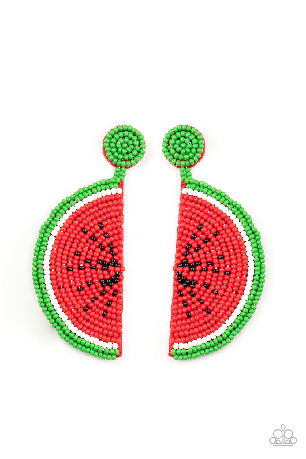 Beebeecraft idea on making seedbead watermelon earrings 